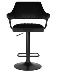 Стул барный ДОБРИН CХАРЛЙ БЛАCК (черный велюр (МДЖ9-101)) 2 шт / DOBRIN CHARLY BLACK (MJ9-101))