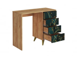 Стол письменный Фьюжн СП-006 дуб крафт золотой/ТРОПИCАЛ / золотой/TROPICAL