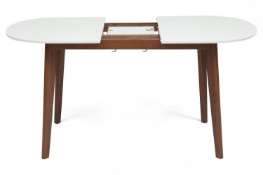 Стол обеденный раскладной БОСCО (Боско) основание бук, столешница мдф, 120+30*80см, Белый + Коричневый / BOSCO