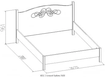 Кровать (1600) АДЕЛЕ 2 Дуб Сонома/Орех шоколадный(спальня) / ADELE