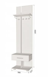 Вешалка с обувницей Пайн ПП 5 Дуб Ривьера Бетон Пайн