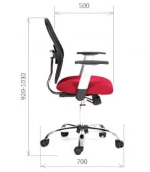 Офисное кресло для оператора CХАИРМАН 451 ТВ 13/АC (красный/черный) (Л) / CHAIRMAN TW 13/AC