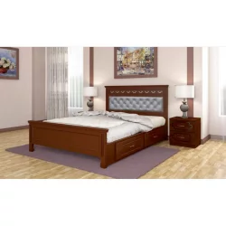 Кровать Грация 200х140 с выкатными ящиками Орех