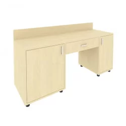 Стол с 2-мя тумбами и бортиком (левый) ЛИГХТ С-СТ-170 Л Клен / LIGHT