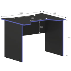 Игровой компьютерный стол СКИЛЛЛ СКЛ 100CА антрацит/синий / SKILLL SKL 100CA