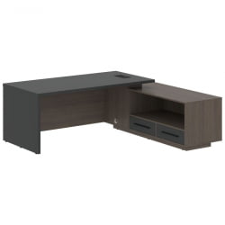 Стол руководителя правый ВЕЛИОН ВCТ 2119 Р Яшма черный Дуб Сильвер / VELION VCT R