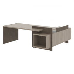 Стол руководителя правый ВООД&СТОНЕ СФ-531202 Дрифтвуд Бетон Чикаго темный / WOOD&STONE