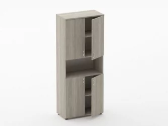 Шкаф высокий закрытый с нишей Твин 16.16.151 Дуб Сантана светлый / Twin