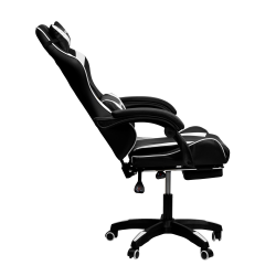 Кресло 088 цвет черный/белый с массажем 088-блаcк-вхите-масс / 088-black-white-mass