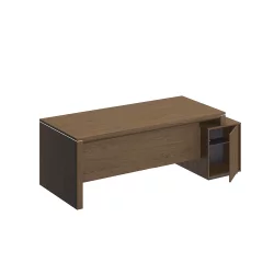 Стол руководителя левый на опорной тумбе малой ВЕЛАР ВЛ 148 ДТ Дуб табачный / VELAR
