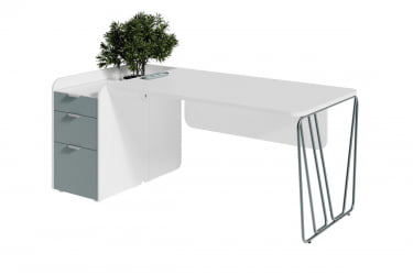 Композиция стол с ажурной ногой и левой тумбой АРТ901Л.У604 / ART901L.U604