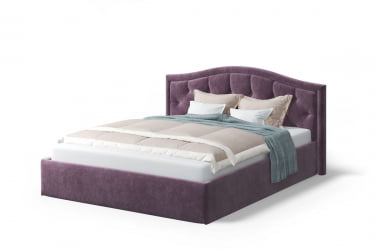 Кровать Стелла, 1200*2000 мм, велюр НЕО 17, фиолетовый / NEO