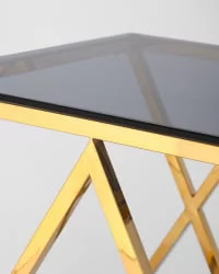 Журнальный стол ИНСИГНИЯ 55кс55 Золото стекло смоке / 55x55 smoke