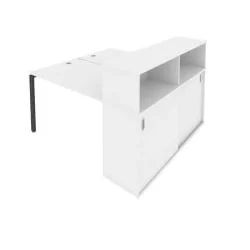 Рабочая станция с опорным шкафом-купе Метал Сйстем Б.РС-СШК-2.2 Белый/Антрацит / Metal System