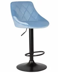 Стул барный ДОБРИН ЛОГАН БЛАCК Ппудрово-голубой велюр МДЖ9-74 / DOBRIN LOGAN BLACK MJ9-74