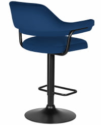 Стул барный ДОБРИН CХАРЛЙ БЛАCК (синий велюр (МДЖ9-117)) / DOBRIN CHARLY BLACK (MJ9-117))