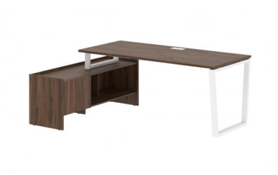 Стол с тумбой ЕДИС ЕВCТ 19814 Дуб Денвер темный Белый / EDIS EVCT