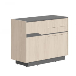 Комод с распашной дверью и 4 ящиками Лине СФ-572102 Дуб светлый Черный графит / Line