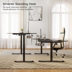 Стол компьютерный с электроприводом Еурека ЕРК-ЕДИ-ФС-МСВ (Фан шапед), черный / Eureka ERK-EDI-FS-MSW (Fan shaped),