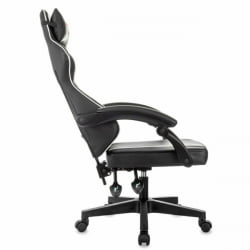 Кресло компьютерное БРАБИКС Шоотер ГМ-123, 2 подушки, экокожа, черное/белое / BRABIX Shooter GM-123,