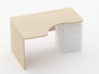 Стол угловой под встроенную тумбу Глассй 1.141.14Л Туя / Glassy