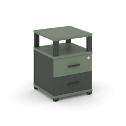 Тумба приставная с 2-мя ящиками и надставкой CОНCЕПТ CН.ТУП-002 Б/В Кобо Антрацит / CONCEPT CN.TUP-002 B/W