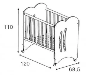 Кровать Микуна Аура 120кс60 Вхите / Micuna Aura 120x60 White