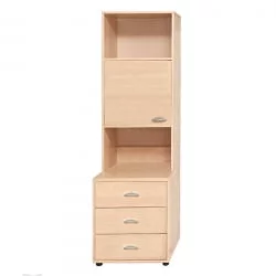 Стеллаж открытый Модул 4 с тумбой, ящиками и дверкой Клен / Modul