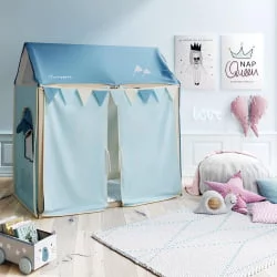 Кровать 140х70 Микуна Типи Хоусе МОНТ-1874 Ватервоод/Вхите / Micuna Tipi House MONT-1874 Waterwood/White