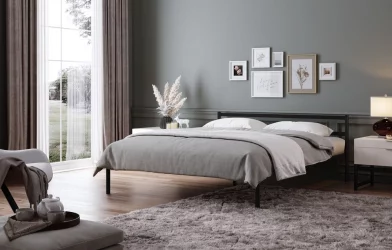 Кровать Метта 1400кс2000 Черная / 1400x2000