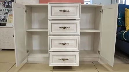 Комод в гостиную Габриэлла 06.65 Вудлайн кремовый Аруша венге