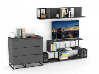 Полка навесная Ситй средняя графит / City