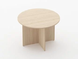 Стол для переговоров круглый Глассй 2.12 Дуб молочный / Glassy