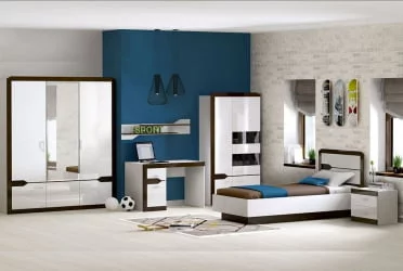 Комплект мебели для детской Ронда №2 Венге Белый глянец