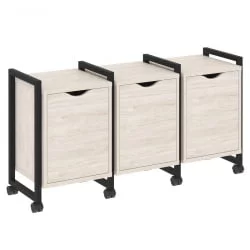 Тумба на колесных опорах наборная. Вариант №5 ЛОФТ ВР.Л-ТН-5.К Металл черный Денвер светлый / LOFT VR.L-TN-5.K