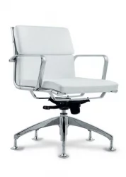 Кресло со средней спинкой на глайдерах Абсолют Д80Х Белое / D80H