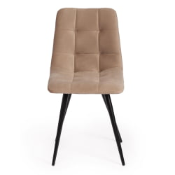 Стул CХИЛЛЙ (мод. 7095-1) ткань/металл, 45кс53х88 см, высота до сиденья 50 см, бежевый баркхат 5/черный / CHILLY (mod. 45x53х88 barkhat