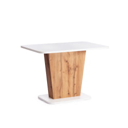 Обеденный стол ГЕНТ ЛДСП, 110-145кс68,6кс75,5 см, Дуб вотан/Белый / GENT 110-145x68,6x75,5