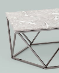 Журнальный столик Авалон блаcк 122*66 Серый мрамор / black