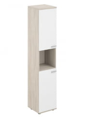 Шкаф высокий с нишей левый Сигма СГ.846.ОЛ.ВХ.ВХ.Л Дуб светлый Белый / Sigma SG.846.OL.WH.WH.L