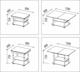 Стол-трансформер Агат-22.2 Венге