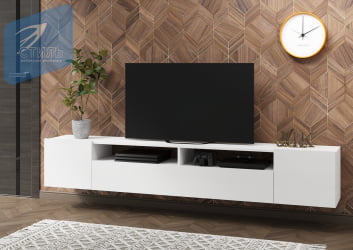 Тумба дизайнерская Соло-16 ТВ Белый/Белый глянец / TV