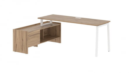 Стол с тумбой ЕДИС ЕЛCТ 19614 Дуб Денвер светлый Белый / EDIS ELCT