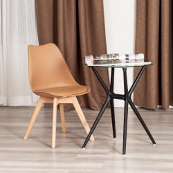 Стул ТУЛИП (мод. 73-1) дерево/пластик/экокожа, 47,5кс55кс80 см, Бежевый (Латте) / TULIP (mod. 47,5x55x80 (Latte)