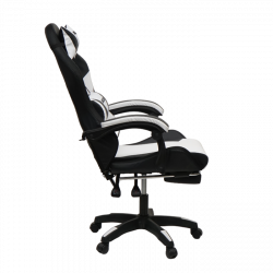 Кресло 1209 КИНГКУЕЕН, цвет черный/белый с подсветкой, 1209-блаcк-вхите-масс-лед / KINGQUEEN, 1209-black-white-mass-led