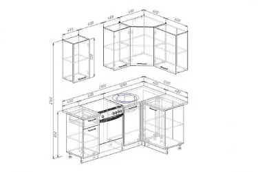 Угловая кухня Шампань 2000х1200
