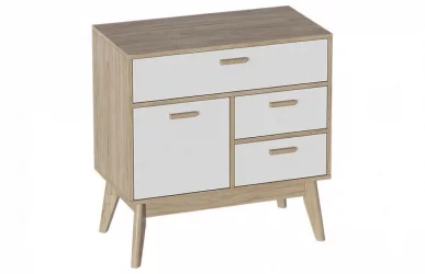 Комод Калгари 04 Дуб натуральный светлый/белый матовый