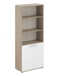 Шкаф высокий полуоткрытый Сигма СГ.831.ОД.ВХ Дуб темный Белый / Sigma SG.831.OD.WH