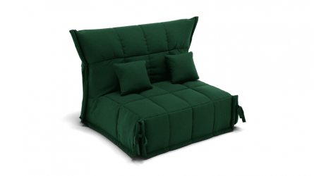 Зеленый диван Джаз 1200 (ЗР) Цвет фасада: Зеленый; Тип: Прямой; Материал фасада: Металл/Велюр