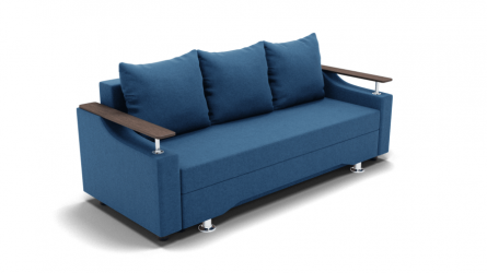 Диван с ящиком для белья Манго (ЗР) Цвет фасада: Синий; Тип: Прямой; Материал фасада: Металл/Велюр